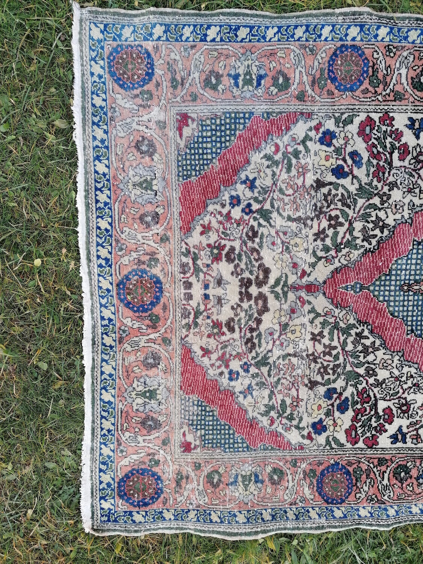 4 x 6.8 turkish rug, distressed vintage turkish rug, old turkish rug,