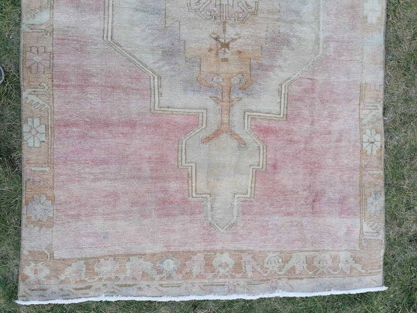 4.2 x 9.7 Oushak wool runner rug, vintage hallway runner turkish hand made wool rug kitchen runner rug,