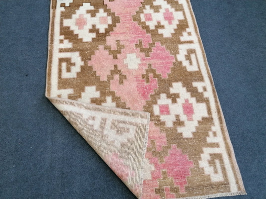3x6 natural colors brown rug, vintage turkish bathroom rug, oushak bedroom rug, kitchen handmade wool rug,medium size anatolian bohemian rug
