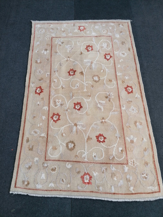 3.8 x 5.9 Muted soft colors rug faded vintage rug, napalvintage rug, kitchen rug, vintage rug,unique hand made bohemian