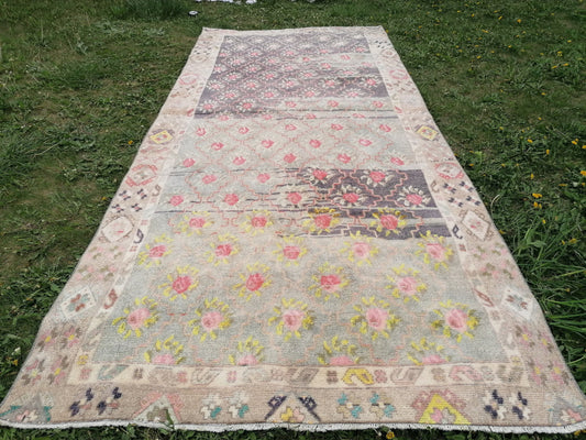 4.8 x 10.8 Vintage rug, turkish vintage runner rug, anatolian rug, oushak runner