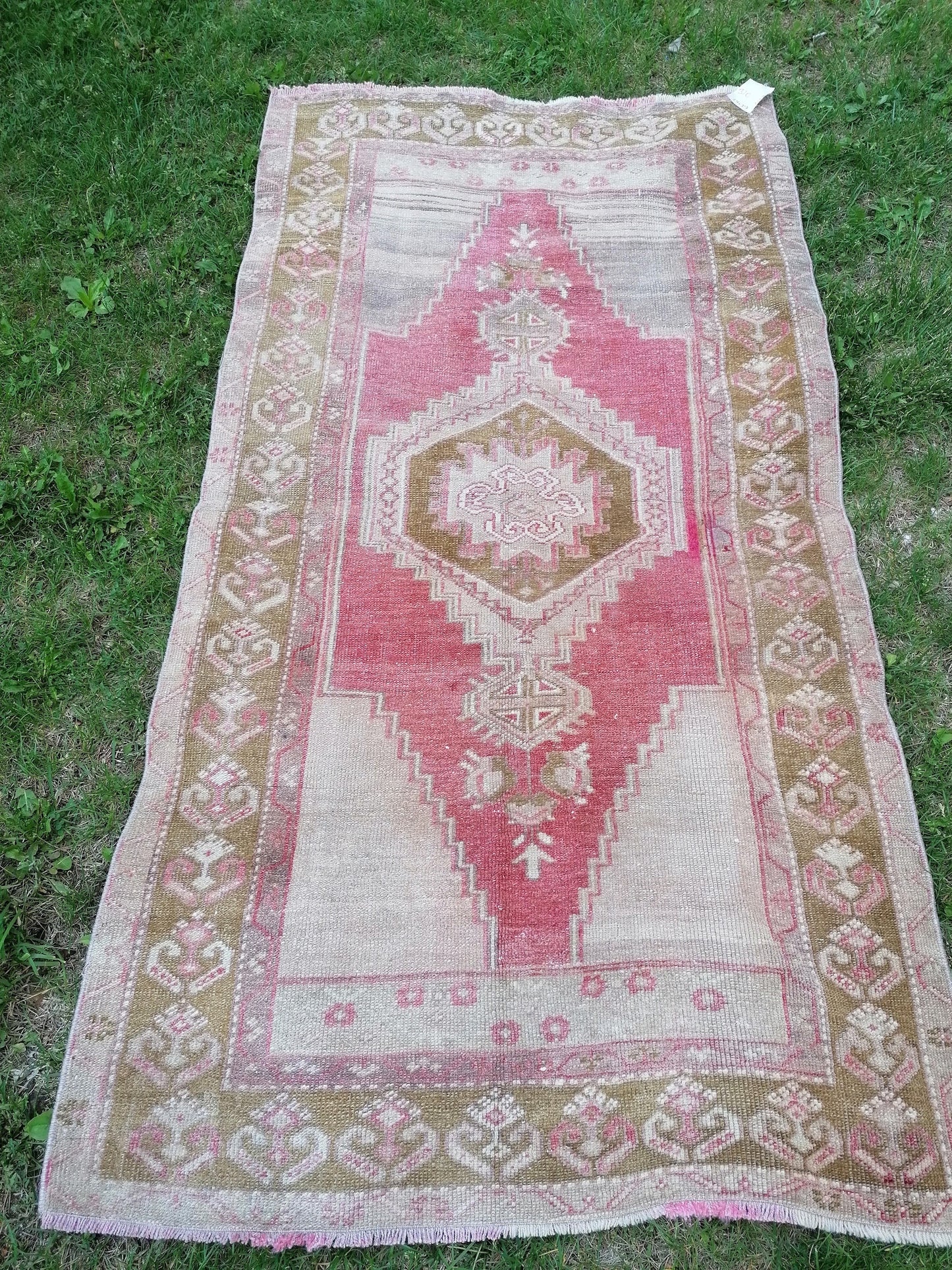 3.7 x 6.6 Turkish oushak rug, vintage oushak rug, vintage rug, handmade rug, kitchen rug
