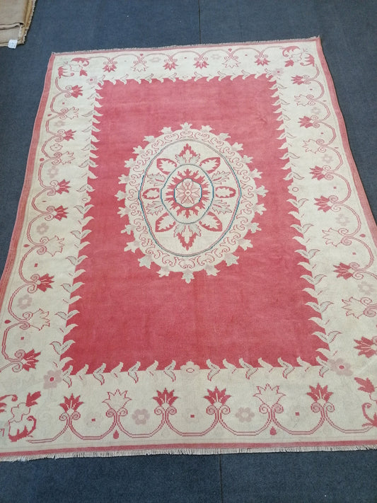 5.9 x 7.8 Oushak turkish rug, large vintage rug - handmade wool rug, living room rug, bohemian rug,