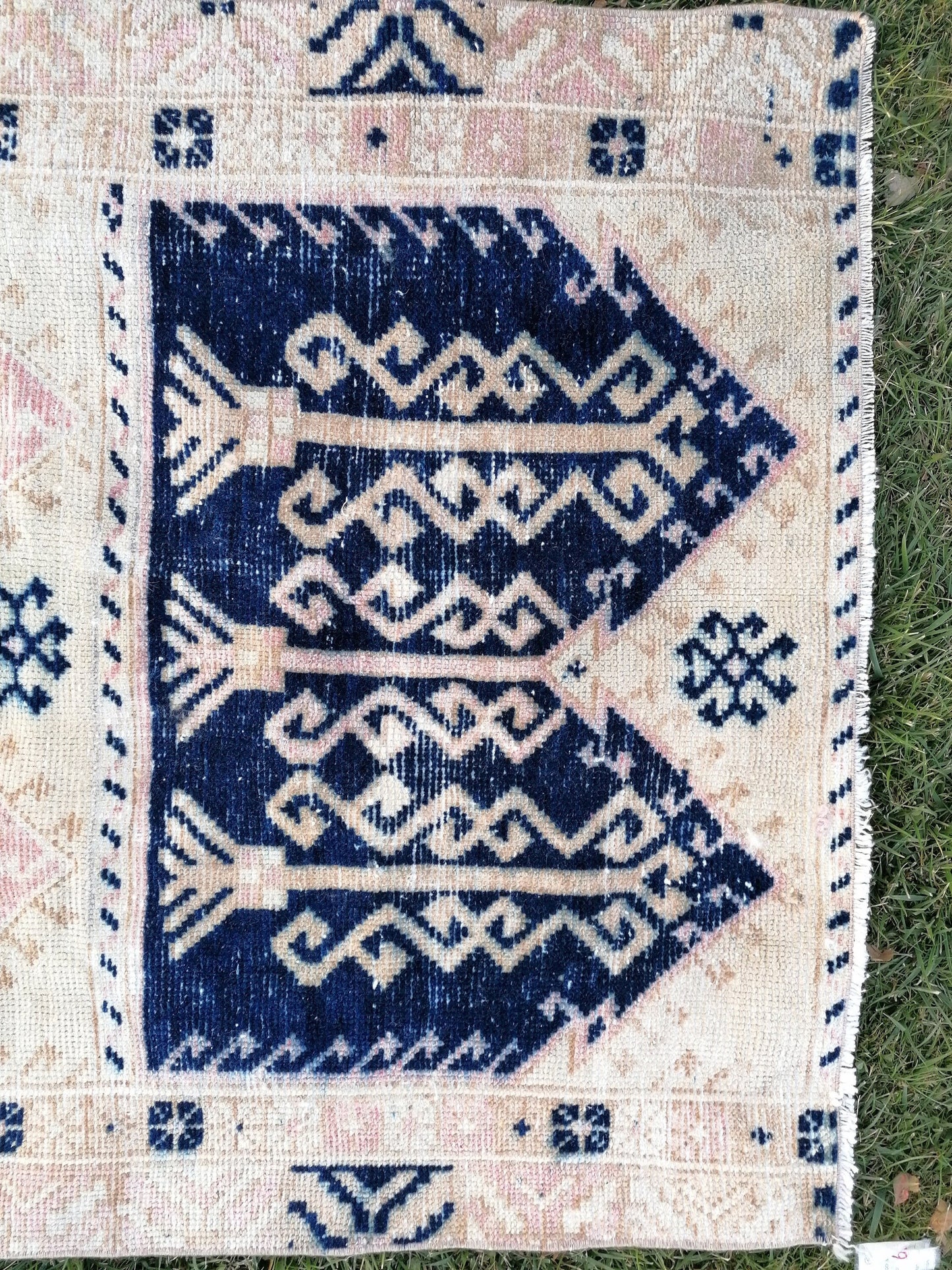 3.2 x 8.2 Oushak vintage rug vintage hand made rug living room rug, area rug