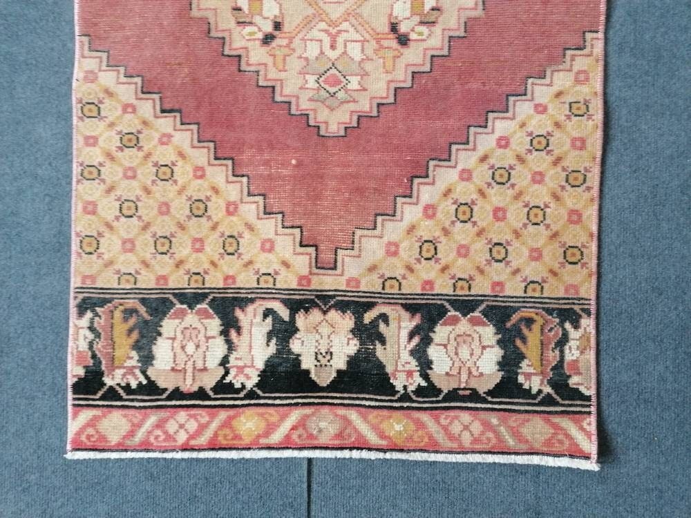 Runner rug 2.2 x 6.2 vintage wool runner rug, handmade vintage rug, hallway runner rug