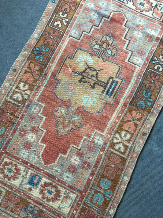 3x5 feet handmade turkish large aera rug, pastel natural color vintage brown rug, middle area kitchen rug, medium size bedroom floor rugs