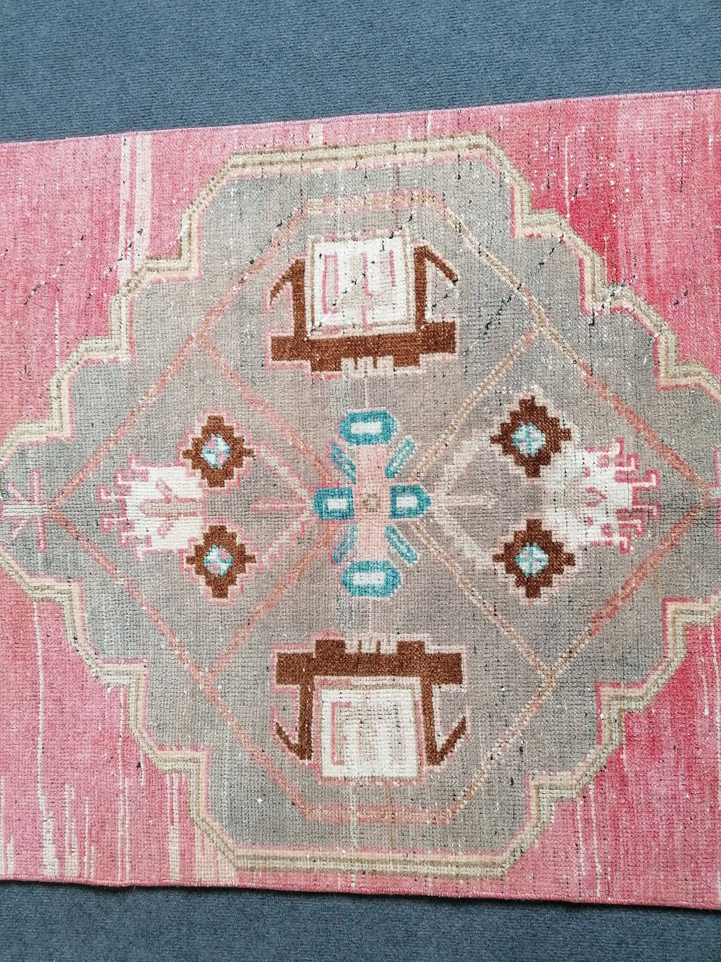 Pink runner rug 2.10 x 10.2 turkish vintage runner rug, hallway runner rug,kitchen runner rug
