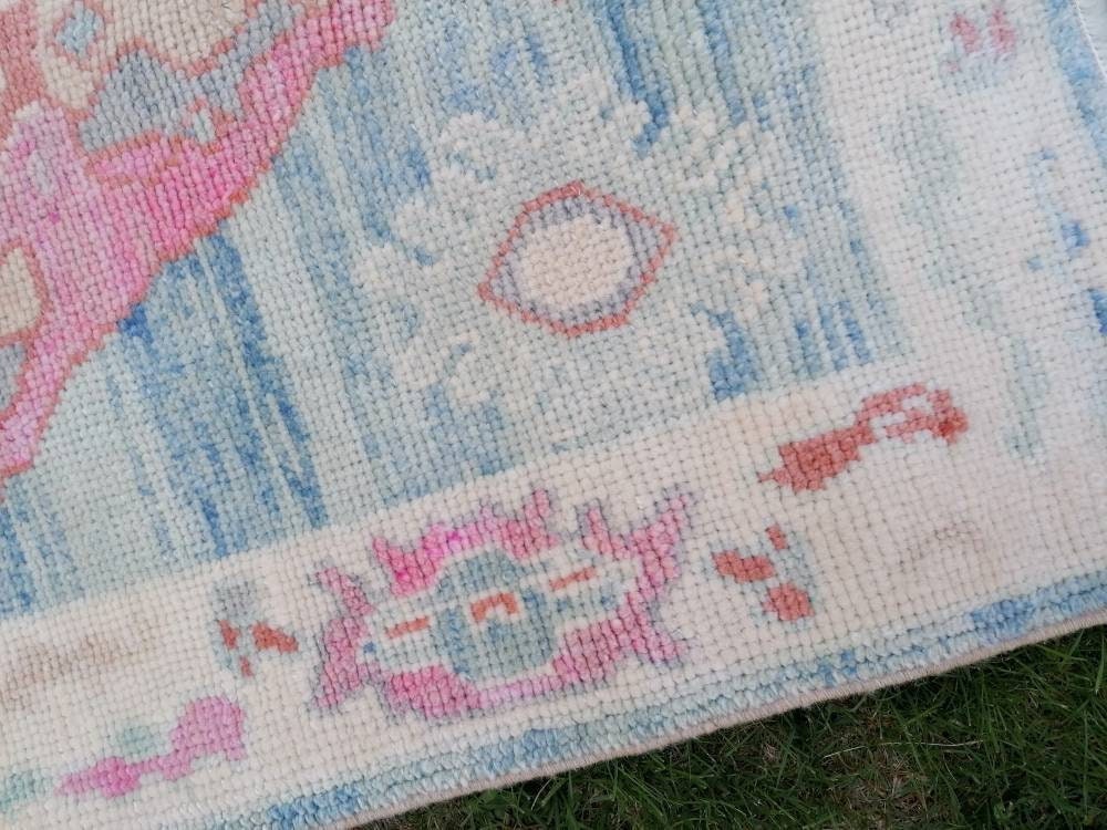 Oushak turkish wool rug 2.11 x 4.5 oushak handmade rug, living room rug, bohemian rug