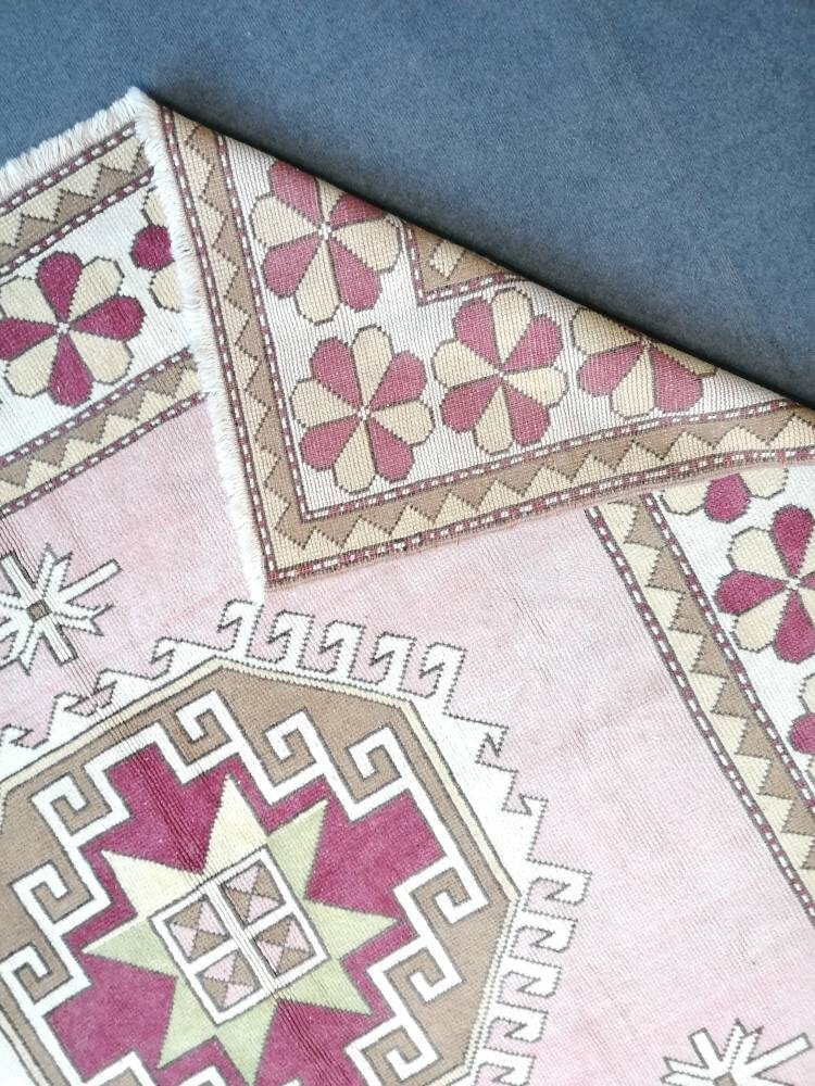 6.7 x 9.4 large wool rug, oushak hand made rug, Hand-knotted rug, living room rug