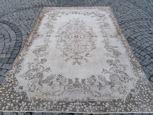 10 x 6.9 muted oushak turkish rug, pastel vintage rug, vintage anatolian rug, unique handmade