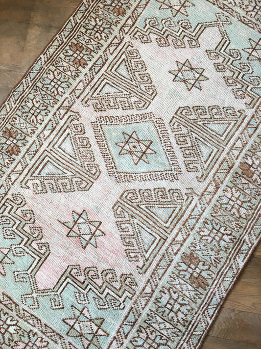 3x5 handmade antique rug, wool turkish rug vintage rug