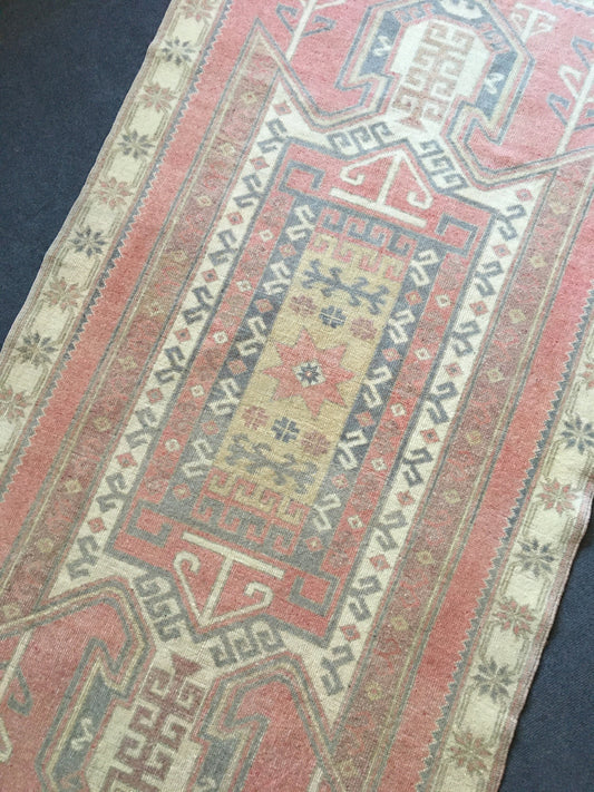 3x6 feet handmade destroyed black color living room area rug, vintage hallway floor large rug, turkish entryway medium size red wool rug