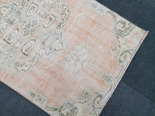 3.4 x 5.8 Muted soft colors rug, distressed vintage turkish rug, oushak rug - vintage anatolian rug