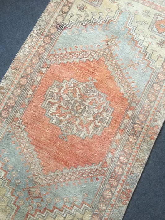 3x7 oushak rug handmade wool turkish kitchen rug vintage