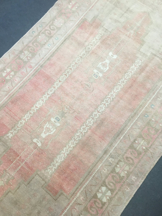 4.5 x 8 feet muted color dining room floor rug, handmade turkish kitchen wool rug