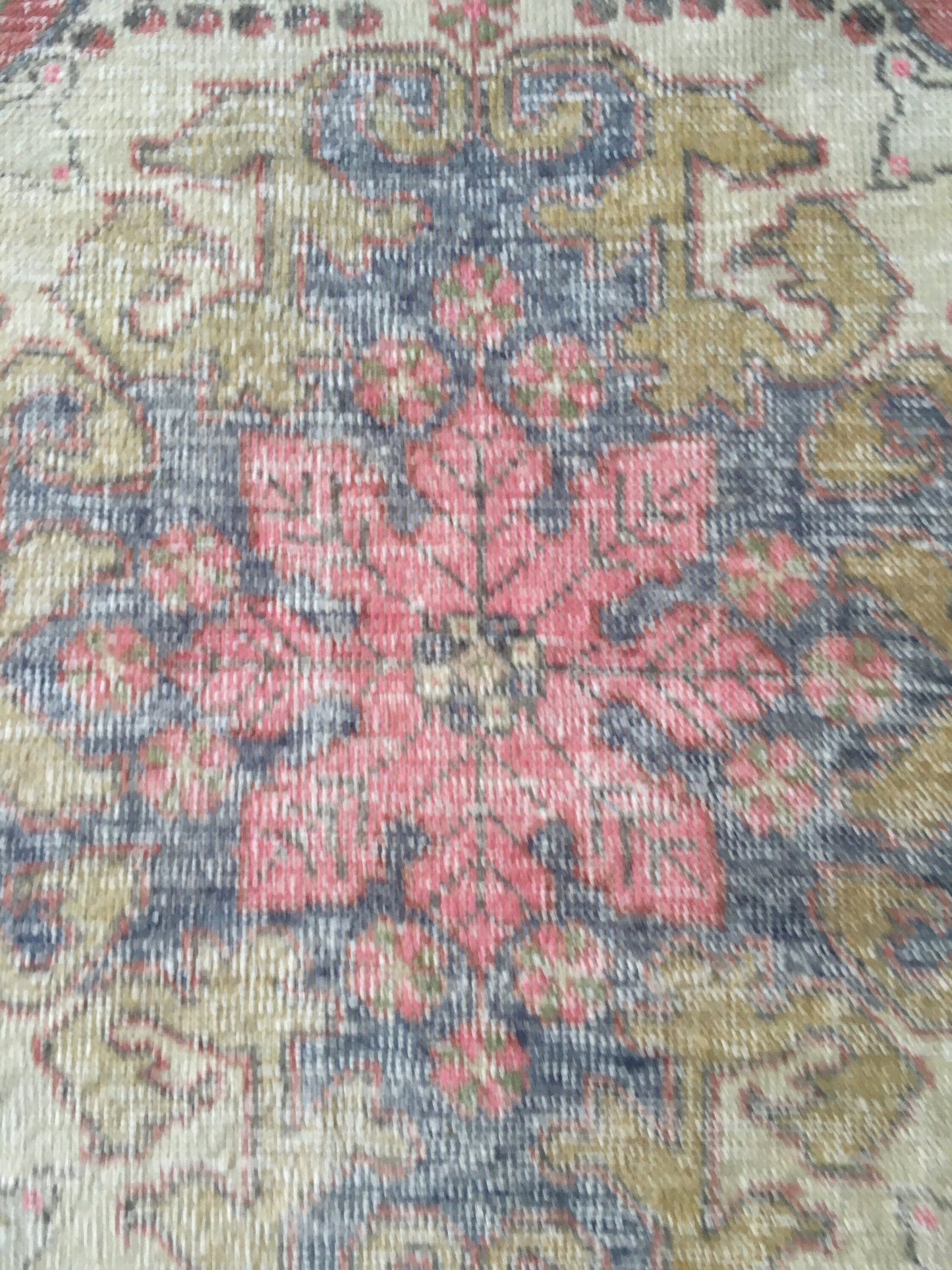 2.4 x 7 Oushak wool handmade turkish runner, vintage rug