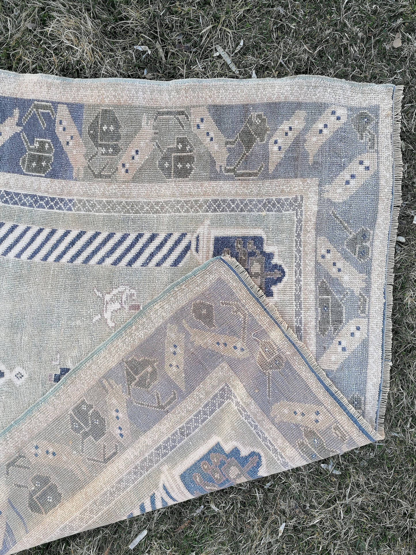 4 x 5.8 rug ,vintage green rug, rug, oushak turkish rug, vintage anatolian unique hand made rug