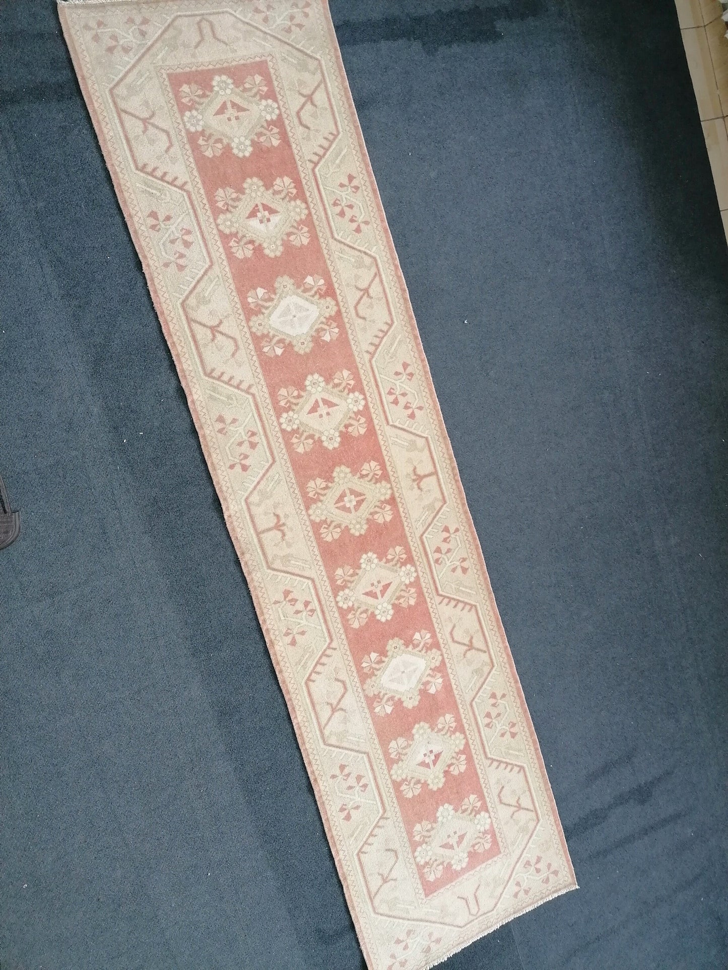 2.7 x 10 Runner rug turkish vintage runner rug,hallway runner rug,kitchen runner rug turkish