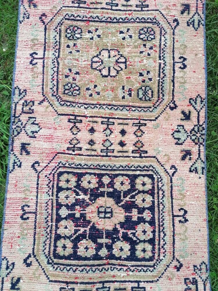 Long runner rug 2.3 x 20. 8 vintage runner rug, vintage oushak runner rug, handmade rug,