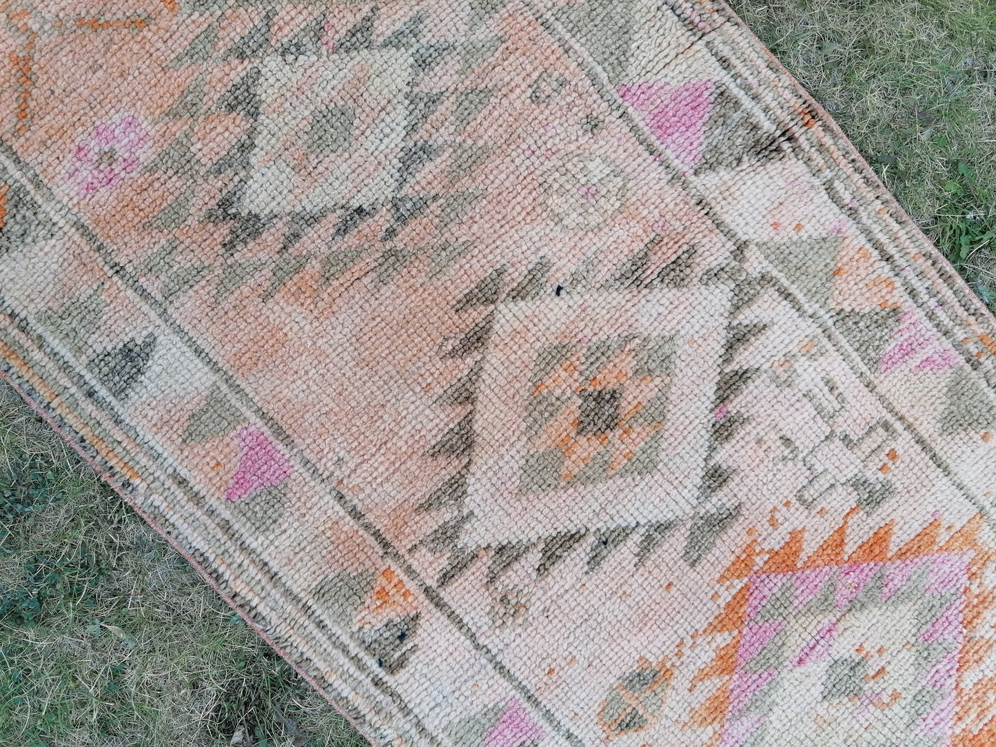 2.9 x 11.9 Vintage turkish runner rug, vintage runner rug, handmade wool rug,