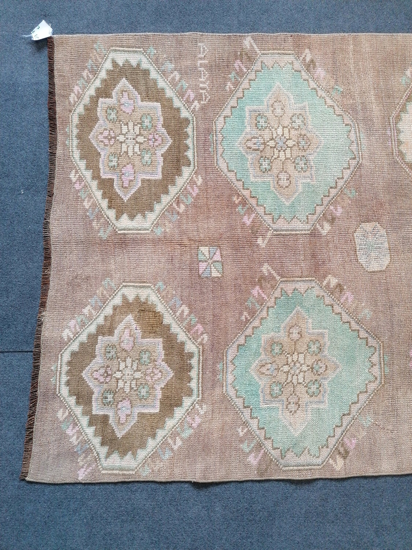 3.7 x 8.8 oushak turkish runner rug, vintage turkish rug, anatolia turkish runner rug
