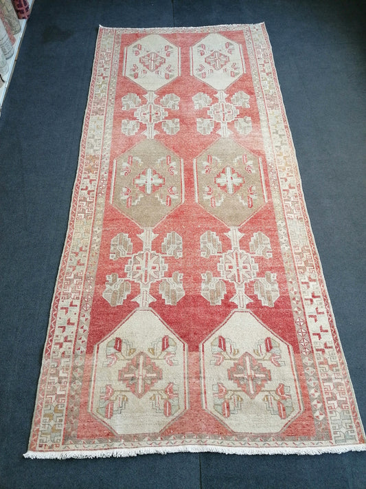 5x11 handmade floor runner rug, vintage kitchen runner rug, turkish bathroom runner rug,oushak corridor runner rug,hallway wool faded runner