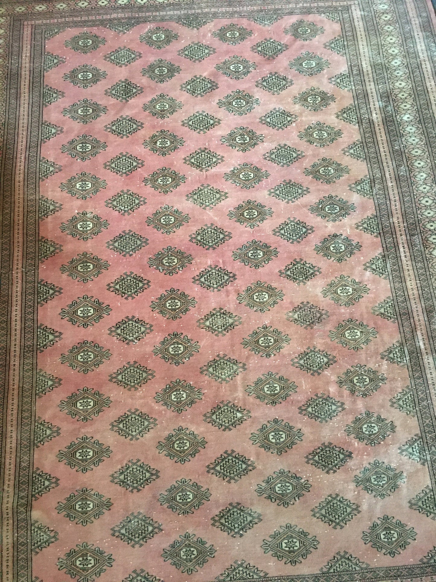 6.5 x 9.4 handmade persian oversize living room area rug, vintage oushak rug