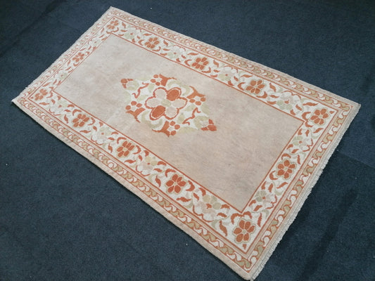 3.9 x 6.7 Muted soft colors rug turkish rug, vintage turkish rug, oushak vintage rug,