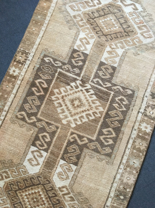 3x7 feet natural wool handmade large area rugs, vintage kitchen floor rug, turkish bedroom rug, oushak living room rugs, muted oversize rug