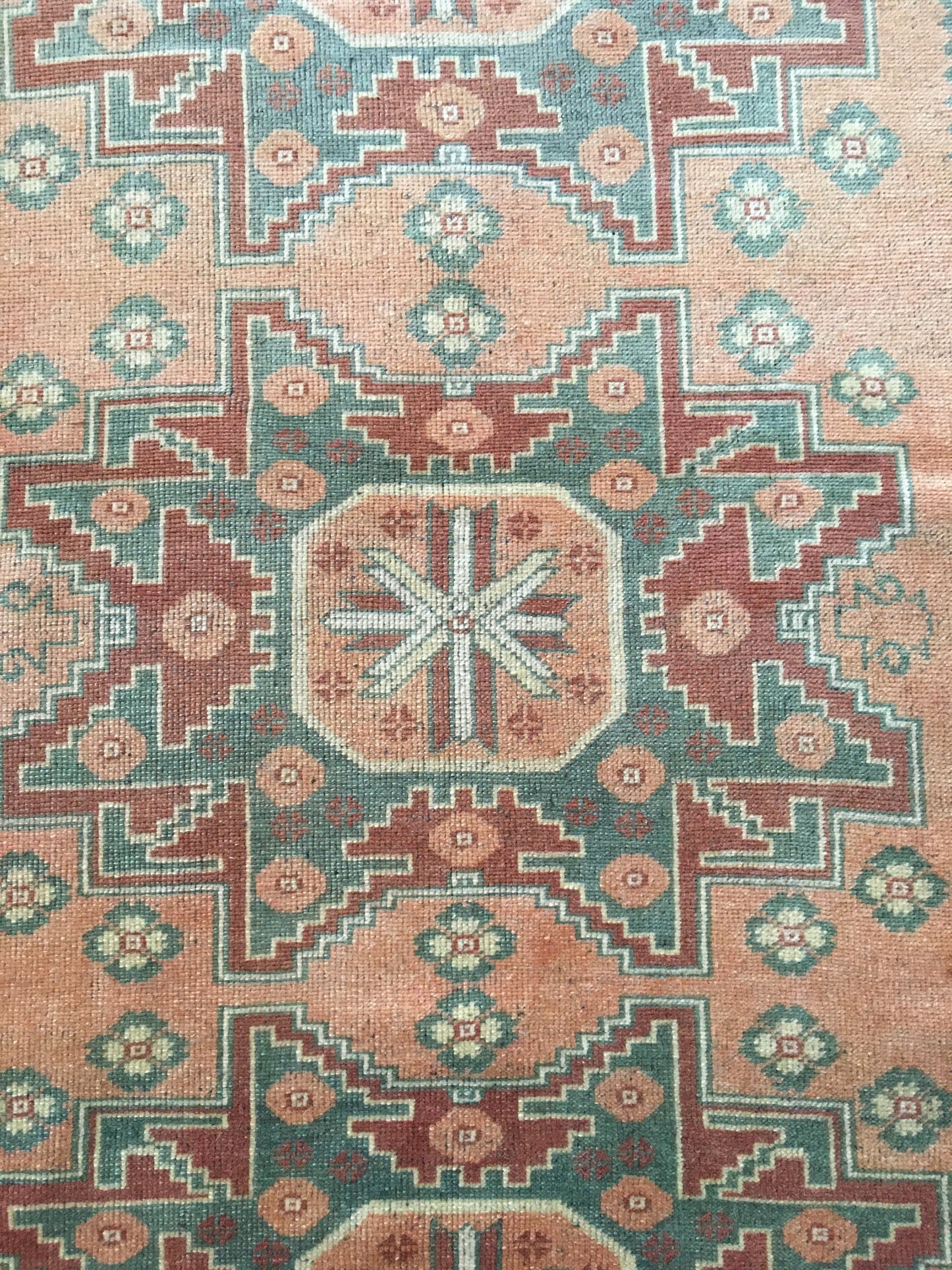 3.4 x 5.7 feet handmade natural wool rug, turkish anatolian vintage kitchen rug