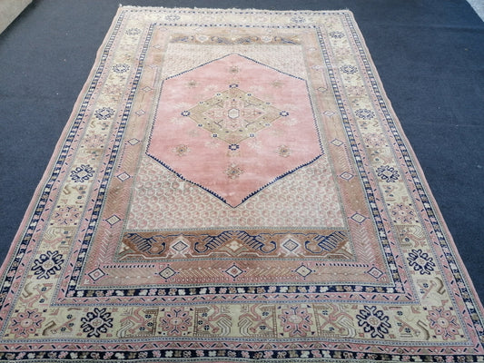 6x9 feet oversize turkish wool rug vintage handmade rug,