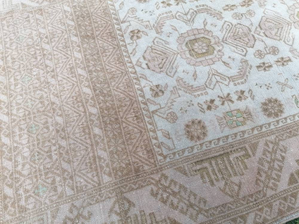 3x5 wool rug, vintage rug, oushak rug, living room rug, turkish rug, bathroom rug, kitchen rug, persian rug