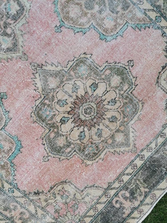Vintage wool runner, hallway runner 4.8 x 12.5 distressed turkish handmade runner,