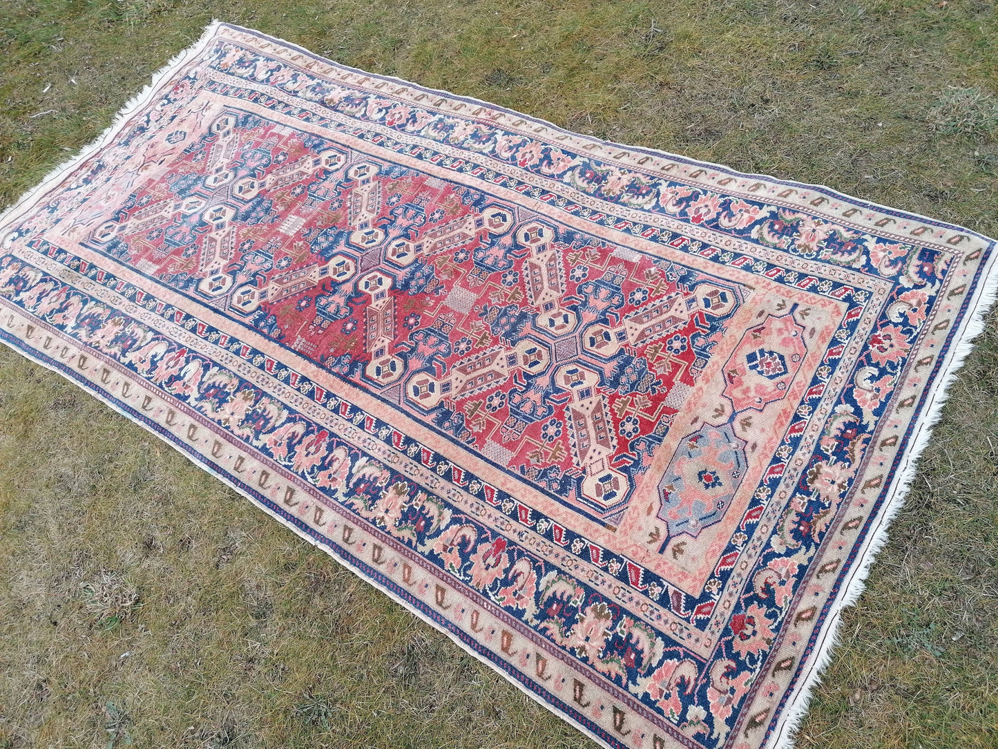 5.4 x 10.2 vintage handmade rug, turkish rug, oushak wool rug