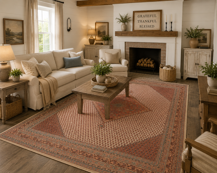 Oversized antique Turkish Oushak rug with soft earth tones, intricate floral medallion, and handwoven wool pile — vintage Anatolian craftsmanship