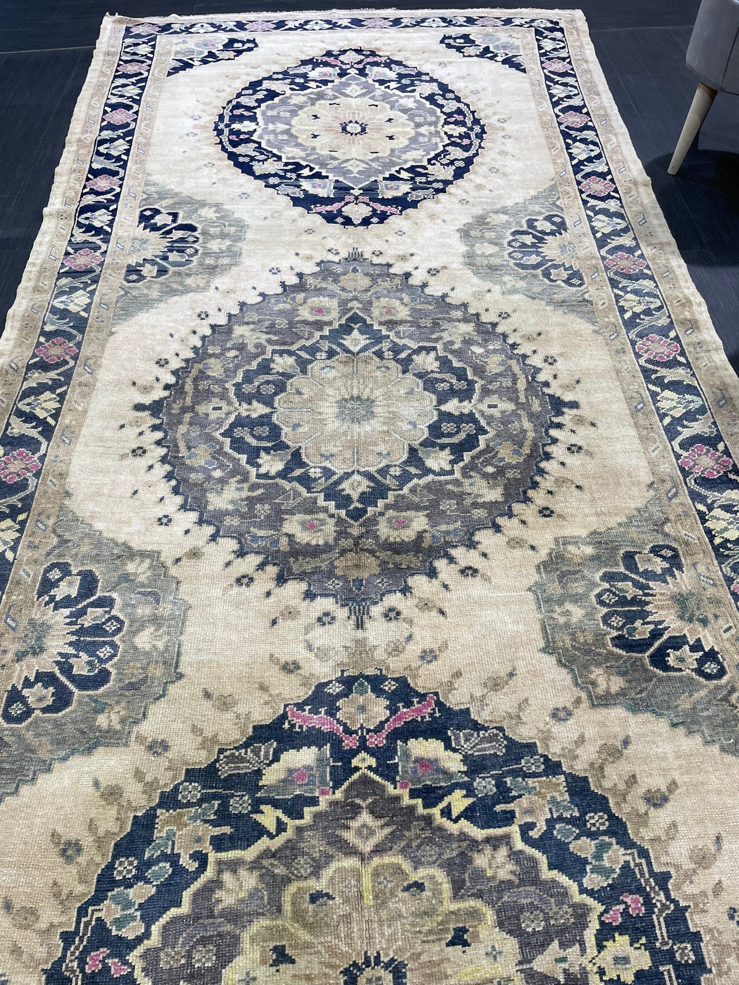 Vintage Oushak 5 x 11 Rug Wool Hand Knotted Rug Handmade Rug Antique Rug Old Rug Authentic Oushak Rug Fun Rug one of a kind rug