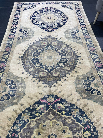 Vintage Oushak 5 x 11 Rug Wool Hand Knotted Rug Handmade Rug Antique Rug Old Rug Authentic Oushak Rug Fun Rug one of a kind rug