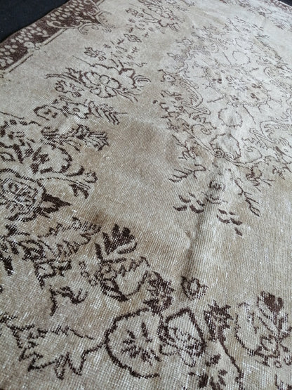 5.5 x 9.6 Muted Vintage Rugs TURKISH HAND MADE Rug Neutral Vintage Turkish Rugs  Oushak Rug Traditional Rug,  Oushak Rug,Vintage Neutral Rug
