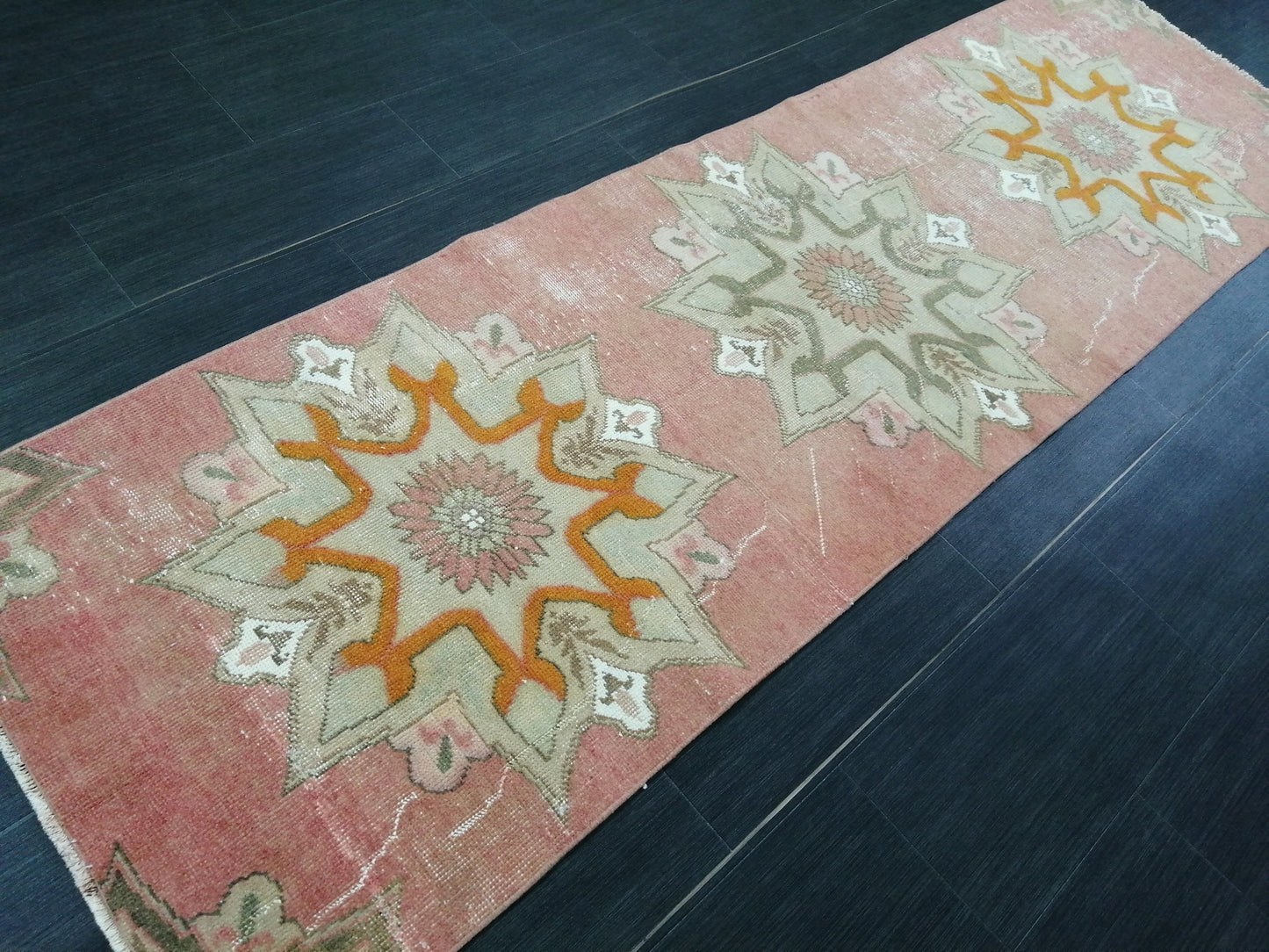 Vintage Oushak Runner Rug 8.2 x 2.3 Vintage Runner Rug Hallway Runner Rug Kitchen Runner Rug Wool Runner Rug Wool Oushak Rug