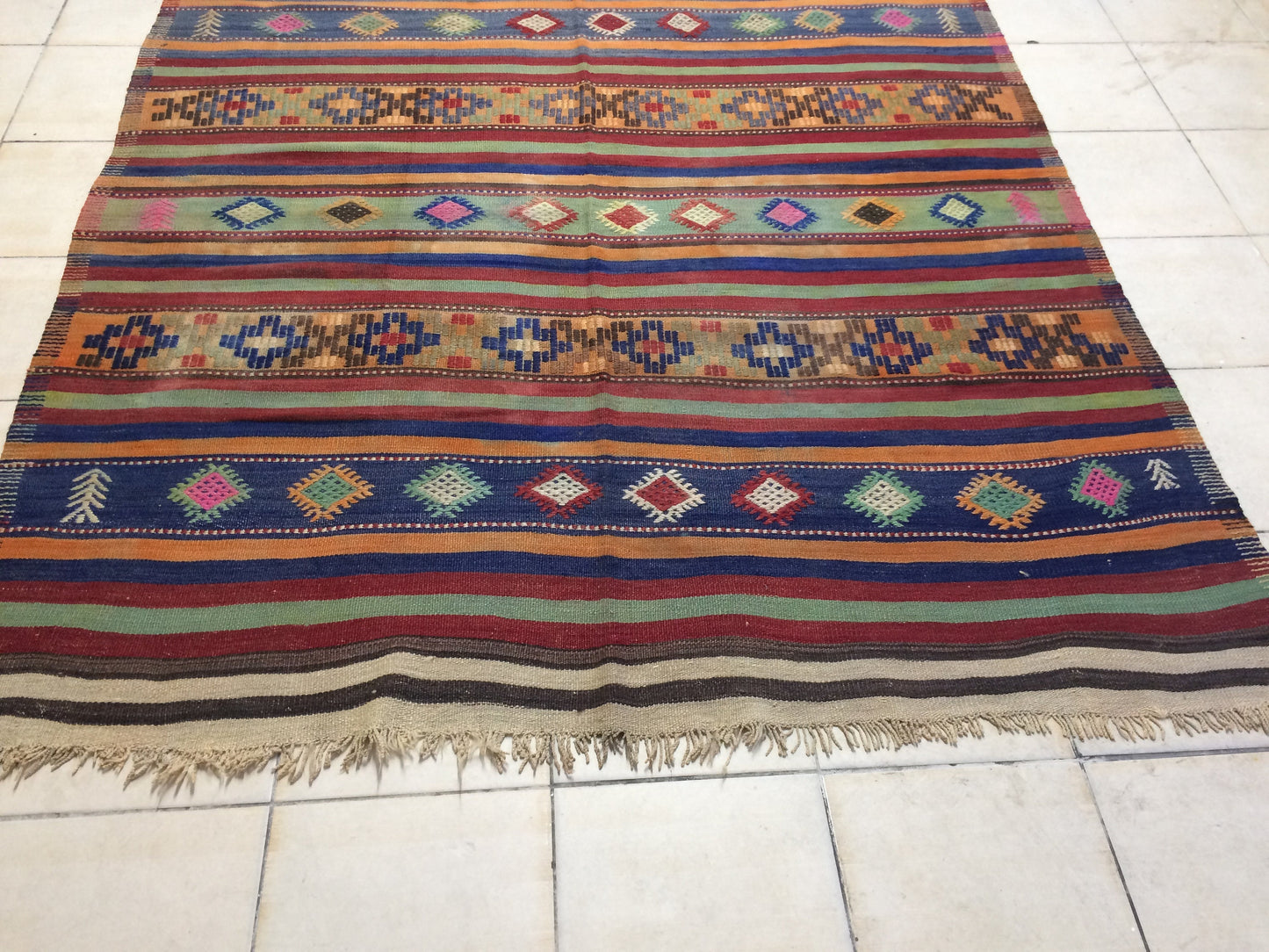 6 x 11 Flat Weave OUSHAK RUG TURKISH Oushak Rug Flatweave Oushak Runner Rug Vintage Runner Rug Wool Oushak Rug Hand Made Rugs Vintage Rug