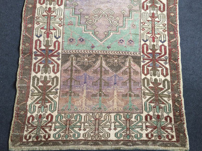 WOOL Oushak Rug Turkish Runner Rug Vintage  Rug Hallway  Rug Kitchen Rug Wool Nomad Rug Wool Oushak Rug Turkish Wool Oushak Rug 5.4 x 3.6