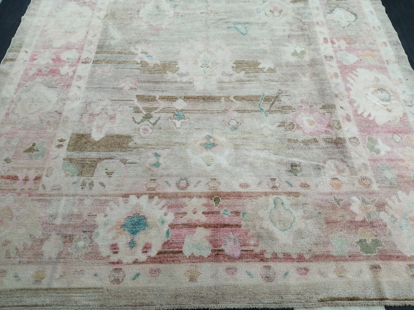 9x13 Muted Large OUSHAK RUG, TURKISH Oushak Rug, Vintage Oushak  Rug, Wool Oushak Rug Hand Made Rugs, Made In Turkey Oushak Rug
