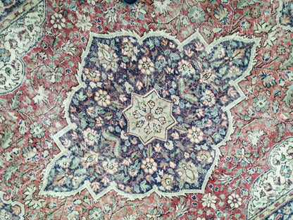 Vintage Rug 6.6 x 10.3 Turkish  Rug, Distressed Rug Oushak Rug Oriental Rug Antique Rug