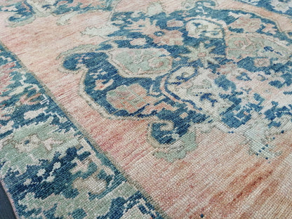 Oushak Runner Rug 11.6 x 4 Turkish Runner Rug Vintage Runner Rug Blush Hallway Runner Rug Kitchen Runner Rug Wool Runner Rug Wool Oushak Rug