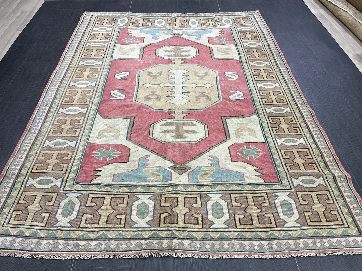Wool Oushak Rug Vintage Rug Muted Vintage 6x8 ft Rug Wool Oriental Rug Handmade Rug Vintage Turkish Rug Muted Persian Wool Rug