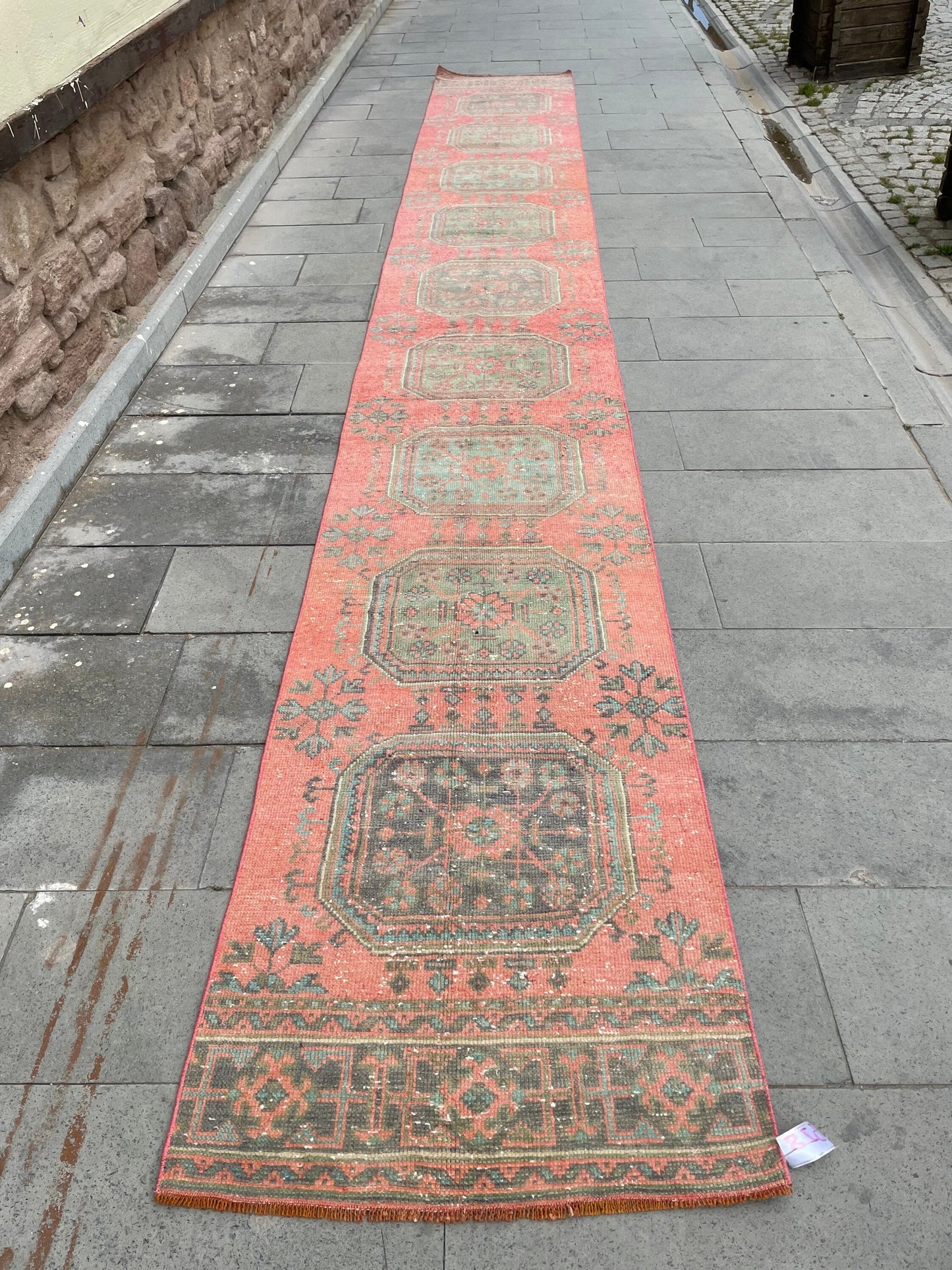 Vintage Hand Knotted 2.5 x 19 Extra Long Turkish Runner Very Long Stairs Runner Rug Vintage Runner Rug XL Oriental Runner Staircase Runner