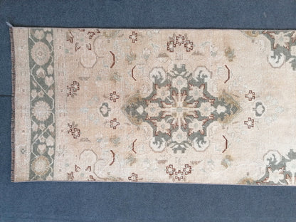 13'6x2'7 turkish runner rug,runner rug,vintage oushak runner rug,kitchen runner rug,hallway runner rug,vintage runner rug,oushak runner rug