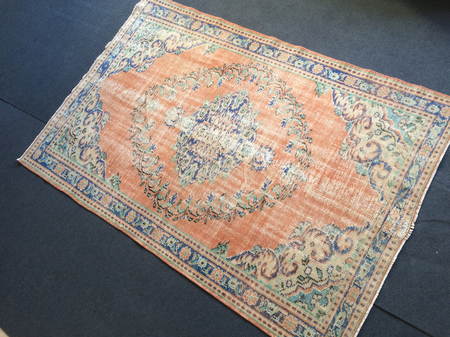 Vintage Rug Turkish Rug Oushak  Rug Bohemian Rug Living Room Rug Wool Oushak Rug Hand Made Rug