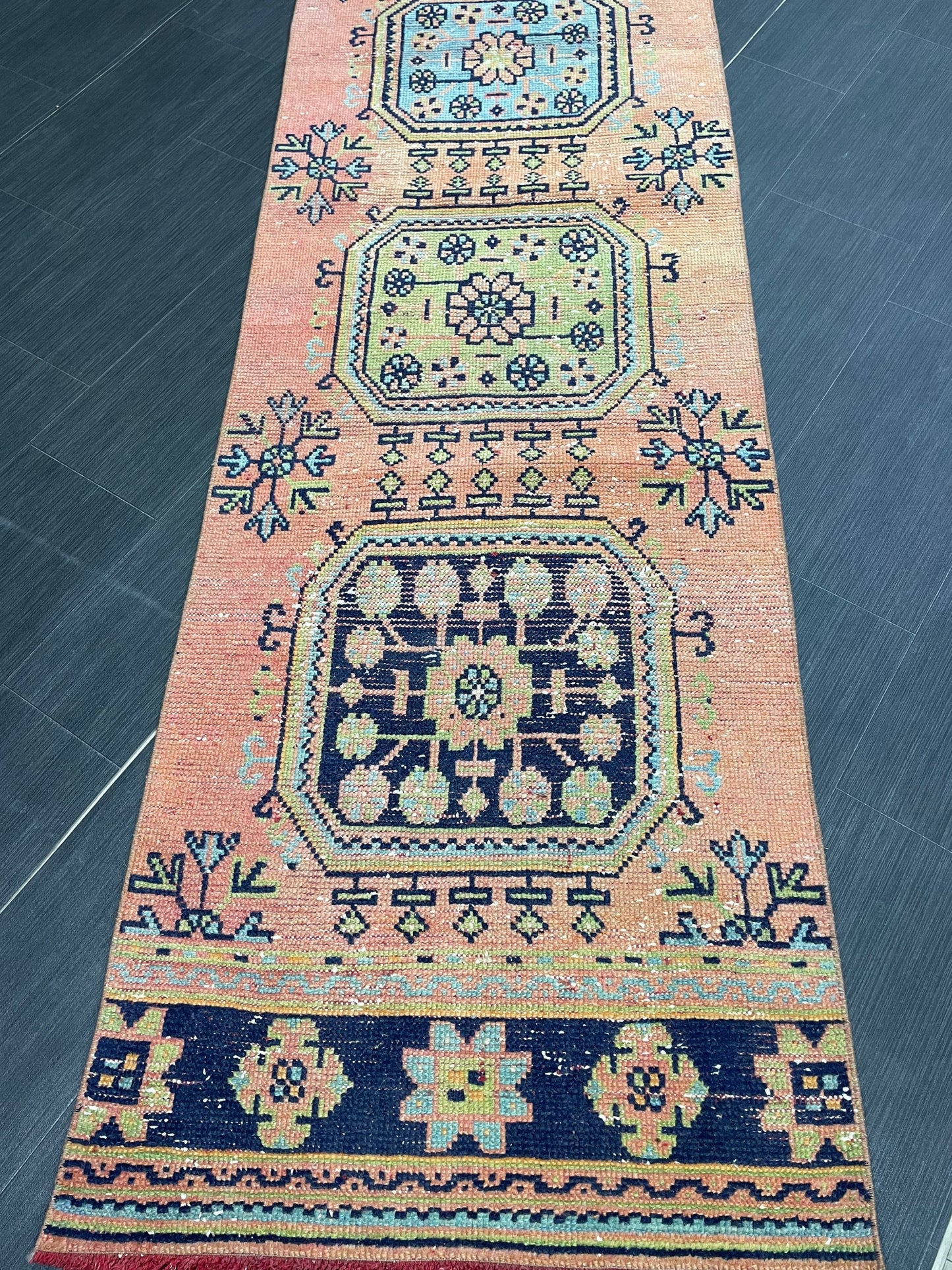 Staircase Runner Rug 2.5 x 21.5 Extra Long Wool TURKISH Runner Rug Vintage Runner Rug Oriental Runner Rug Wool Runner Hand Knotted Runner