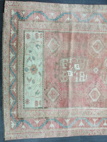 TURKISH Rug Vintage Rug 3.9 x 8.2 Vintage Rug Wool Oushak Rug Hand Made Rug 4x8 Oriental Rug Turkish Rug